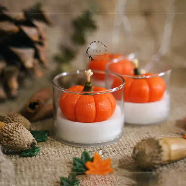 شمع کدو تنبل جار  شیشه‌ای