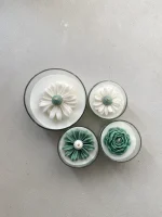 ست ۴ عددی شمع گل با جار شیشه‌ای - Image 6