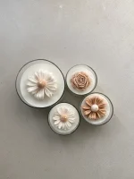 ست ۴ عددی شمع گل با جار شیشه‌ای - Image 7
