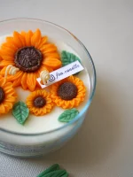 شمع گل آفتابگردون جار شیشه‌ای - Image 3