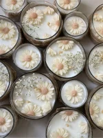 شمع بابونه‌ جار شیشه‌ای - Image 6