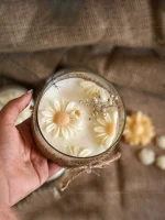 شمع بابونه‌ جار شیشه‌ای - Image 2