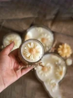 شمع بابونه‌ جار شیشه‌ای - Image 3
